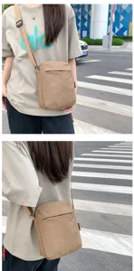 Minimalistische khakifarbene Umhängetasche aus Nylon für Damen, sportliche Handytasche