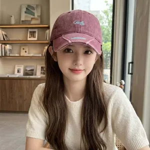 Casquette de baseball brodée lavée vintage pour femme homme chapeau de soleil décontracté