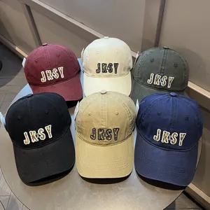 Gorras de béisbol de algodón en varios colores con bordado de letras JKSY
