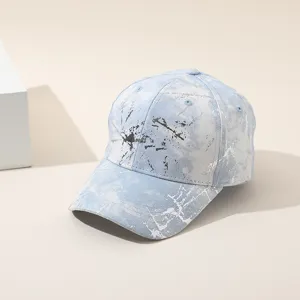 Casquette de baseball élégante tie-dye bleu pour femmes et hommes, chapeau de soleil d'été.