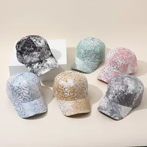 Casquette de baseball tie-dye à sequins printemps été chapeau de soleil chic et décontracté