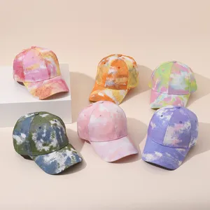 Casquettes de baseball tie-dye colorées pour printemps et été, chapeaux de soleil décontractés.