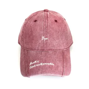 Casquette de baseball vintage lavée avec broderie, chapeau décontracté pour hommes et femmes.