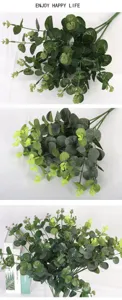 Hojas de eucalipto artificiales plantas falsas verdes ramo de flores para decoración hogar