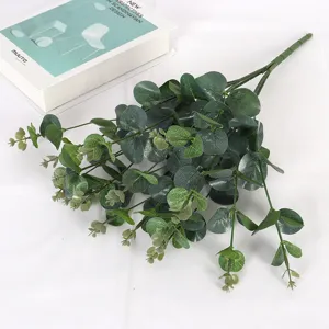 Hojas de Eucalipto Artificiales 16 Ramas Planta Verde Falsa para Decoración de Hogar