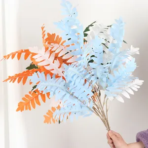 Artificial Cypress Leaves Stem Silk Faux Greenery Branch For Wedding Arch Hotel Stage Flower Arrangement Home Decorative Plant