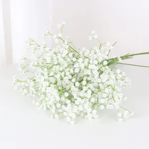 Kunstmatige gipskruid bloemen 108 koppen zachte aanraking witte neppe bloemen bruiloft