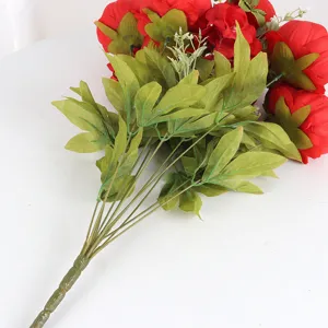 Artificial Peony Flower Bouquet 13 Heads Silk Fake Flowers Wedding Home Decor