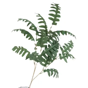 Artificial cypress leaf fern branch for wedding floral decoration, green plant stage decor