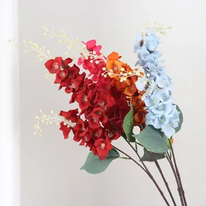 Artificial Peacock Orchid Flowers Faux Silk Floral Bouquet Home Wedding Party Decor