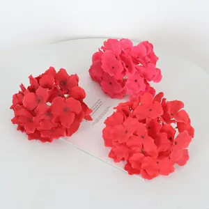 Artificial Hydrangea Flower Heads Silk Cloth Fake Floral Arrangement Accessories For Wedding Decoration Party Backdrop Arch Wall Road Guide Home Decor DIY Flowers