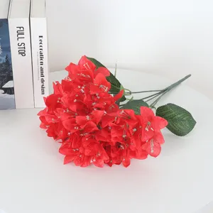 Bouquet di fiori artificiali bougainvillea rossa per decorazione casa tavolo hotel