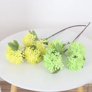 5-Head Artificial Snow Hydrangea Flowers for Wedding Home Hotel Decor Table Centerpiece