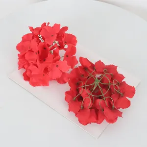 Vibrant red artificial hydrangea flower heads for wedding party and home table decoration