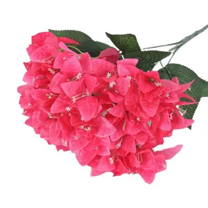 Bouquet di fiori di bouganville artificiali 5 rami pianta finta rosa decorazione vista principale