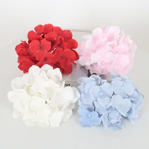 Four colors of artificial hydrangea heads for wedding and festival flower wall decor