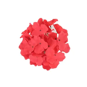 Vibrant red artificial hydrangea flower head for elegant wedding and festival decoration
