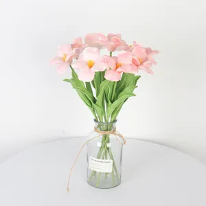 Nordic Minimalist PU Artificial Tulip Flower Stem Faux Tulip Bouquet For Home Hotel Decoration Wedding Photography Props