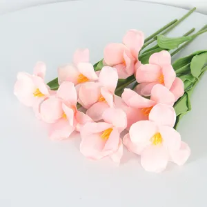 Elegant bundle of pink PU artificial tulip flowers for minimalist home and hotel decor