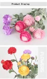 Veelkleurige kunstmatige Ranonkelbloemen voor huis- en bruiloftsdecoratie.