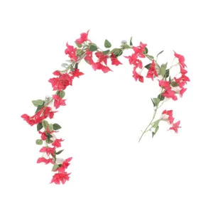 Artificial bougainvillea vine red fake flowers for home balcony garden wall decor 1pc