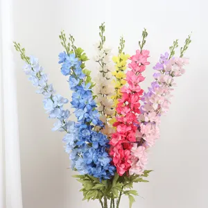 Bouquet de fleurs artificielles delphinium colorées fausses fleurs décoration mariage maison.