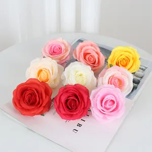 Tetes de fleurs de roses artificielles en vrac pour decoration de mariage fetes DIY.