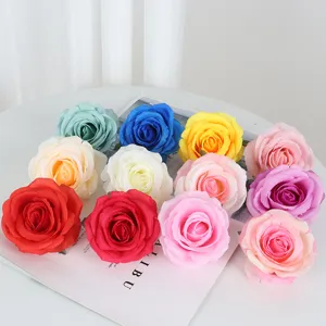 Têtes de roses artificielles en soie pour décoration de mariage Saint Valentin bricolage