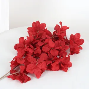 Artificial red flower branches for wedding decoration, home hotel venue hanging floral arrangements.