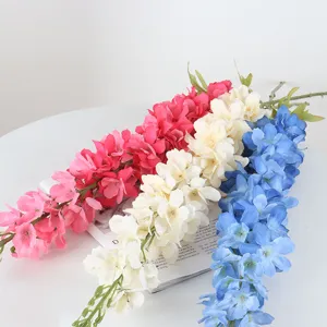 Bouquets de fleurs artificielles delphinium jacinthe pour décoration de mariage et maison.