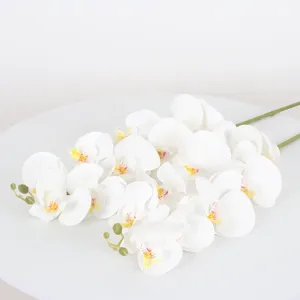 Artificial white phalaenopsis orchid flowers for home decor, wedding arrangement main view.
