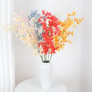 Artificial Oncidium Orchid Cherry Blossom Silk Cloth Fake Flowers Long Stem Branches For Wedding Arch Decor Home Decoration