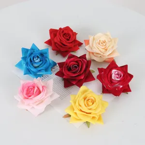 Kunstmatige fluwelen rozenhoofden voor trouwauto taart decoratie DIY handwerk set mooi