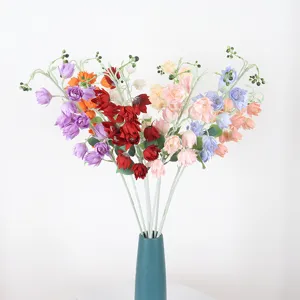 Beautiful artificial flower bouquet multi-color silk flowers for home wedding decor