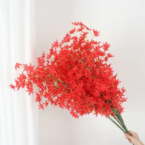 Artificial red dancing lady orchid silk flowers for wedding festival party decor