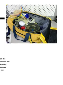 Detailed view of the large capacity travel storage bag showing internal storage