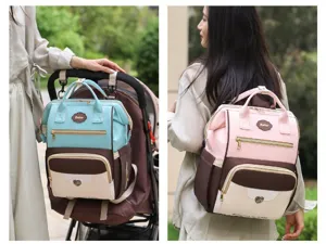 Sac à dos à langer multifonctionnel de grande capacité pour maman, sac de voyage bébé élégant.