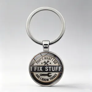 Llavero de Metal Vintage I Fix Stuff Colgante Redondo Herramienta Llave Regalo Mecánico Amuleto para Bolso Accesorios