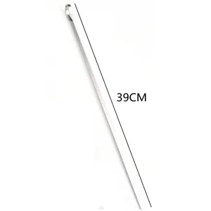Stainless steel BBQ flat skewer outdoor camping meat grilling tool with 39cm length