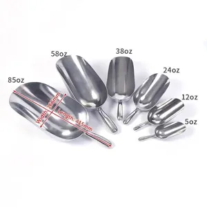 Set di palette per ghiaccio in acciaio inox di varie dimensioni con misure esatte