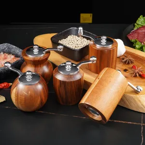 Acacia wood manual pepper grinder spice mill for kitchen multi-purpose seasoning tool