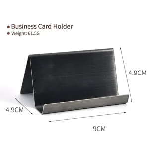 Minimalist 304 stainless steel business card holder for office desktop organization