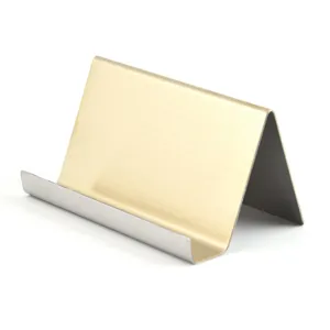 Minimalist 304 stainless steel business card holder for elegant office desk organization