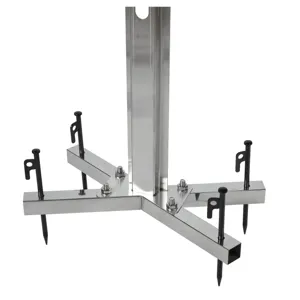 Edelstahl Outdoor Grill Untergestell Ständer mit stabilen Erdnägeln und Befestigung.