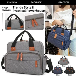 Fashion Quilted Large Capacity Diaper Bag For Women Durable Oxford Fabric Multi-Pocket Travel Mommy Bag Baby Care Tote Bag