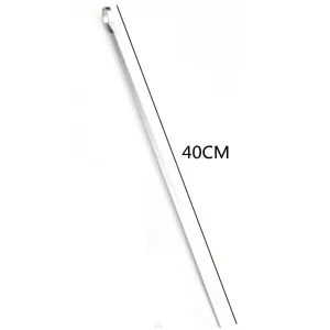 Outdoor stainless steel barbecue skewer, 40cm flat roast meat stick for camping and cooking.
