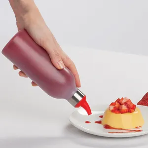 Japanese Style Squeeze Sauce Bottle 450ml Translucent Condiment Dispenser For Ketchup Mustard Oil Vinegar Household Kitchen Tool
