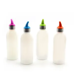 Japanese squeeze sauce bottle set 4 colors frosted plastic dispenser for kitchen cooking BBQ