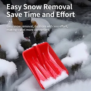 Pelle à Neige Détachable Grattoir à Glace Outil de Jardin d'Hiver Extérieur Avec Poignée en D Alliage d'Aluminium Plastique pour Cour Voiture