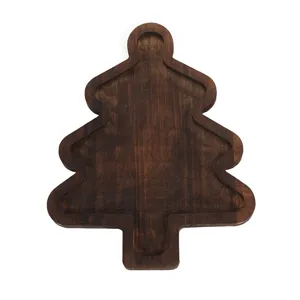 Vassoio in legno a forma di albero di Natale per servire frutta e snack